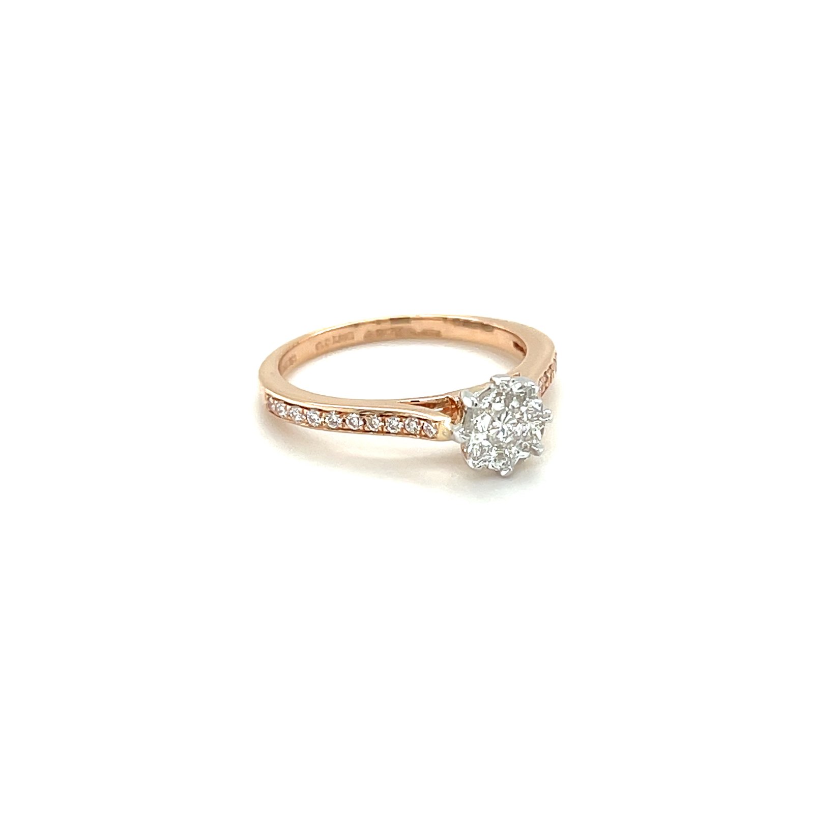 Royale Diamonds – Solstice Illusion-Solitaire Natural Diamond Engagement Ring in 18K Rose Gold (0.41 cts, IGI)