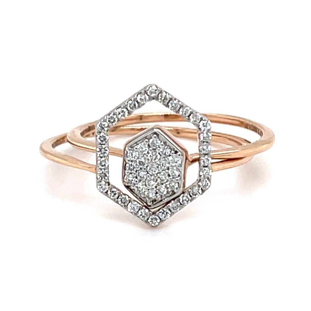 Stackable hexagon diamond ring in 1...