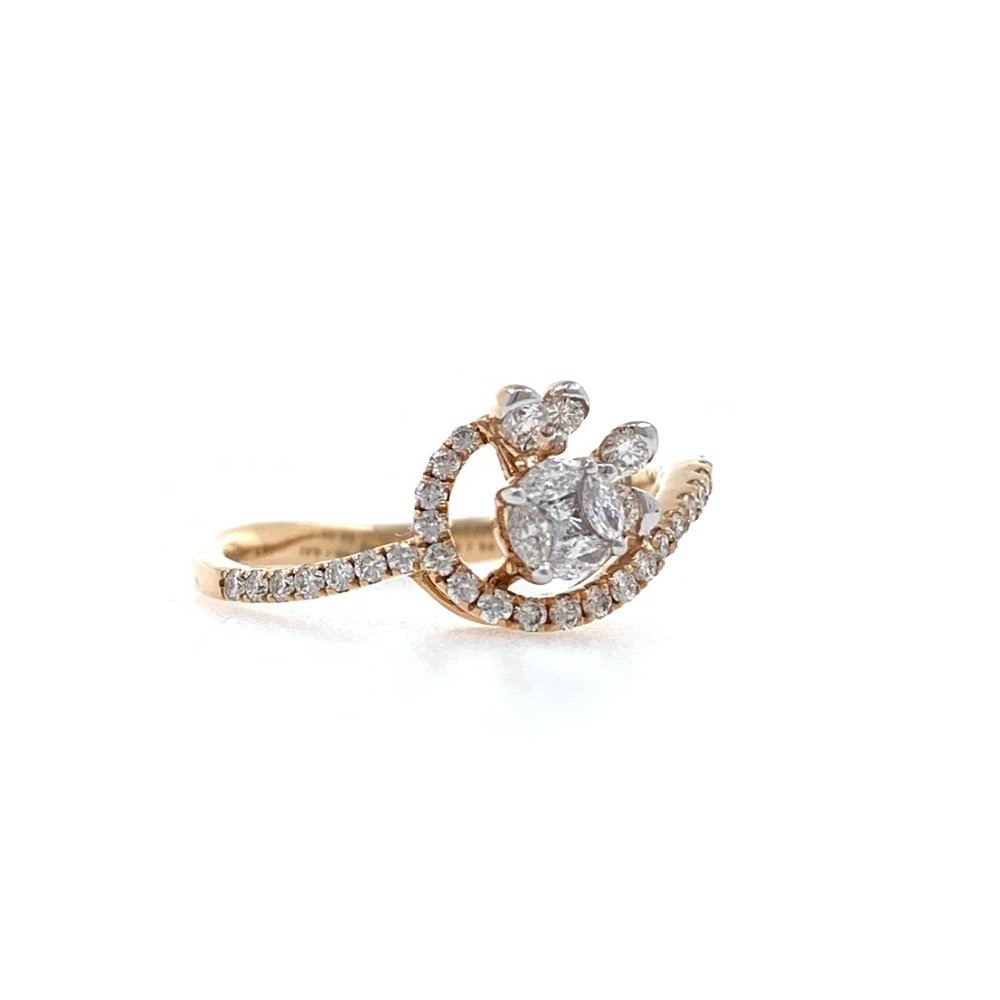 Charmante Diamond Ring delicately designed to give a feel of flower and Petals in 18k Rose Gold - VVS EF - 0.44 carats - 0LR67