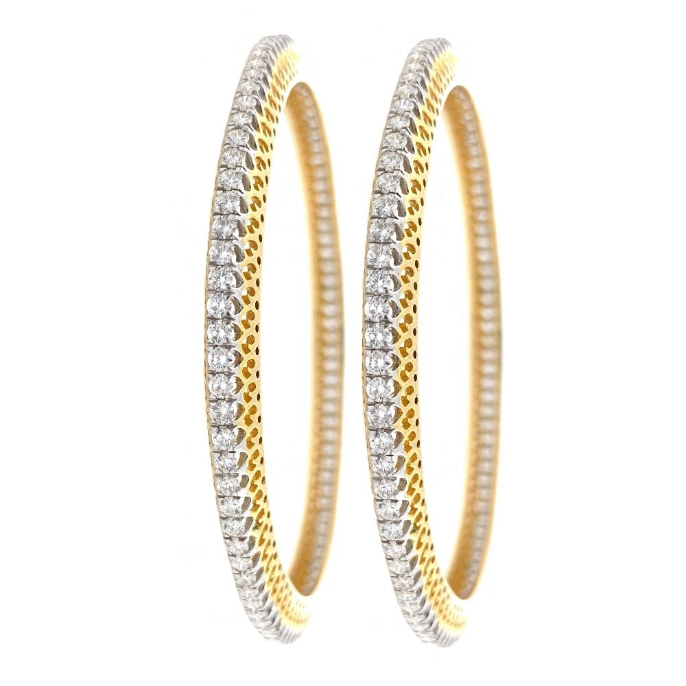 Single Line Classic Diamond Bangle in Yellow Gold 7BNG19