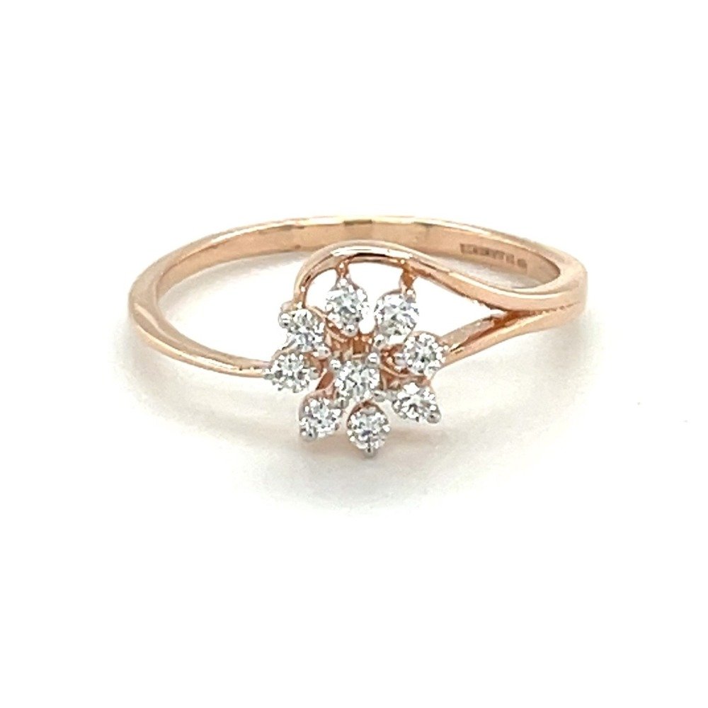 Dazzling Diamond Blossom Ring with 14k Rose Gold Band