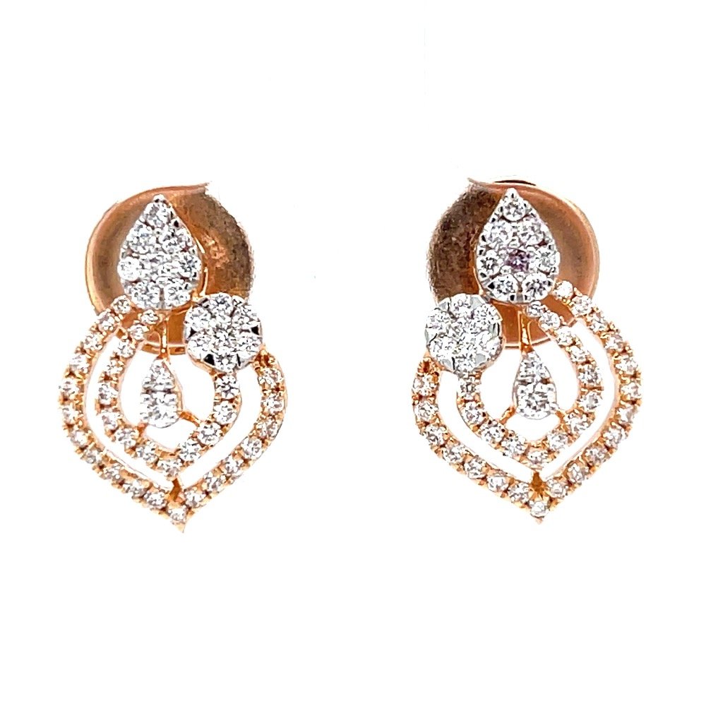 Premium tear drop with two pressure set diamond stud