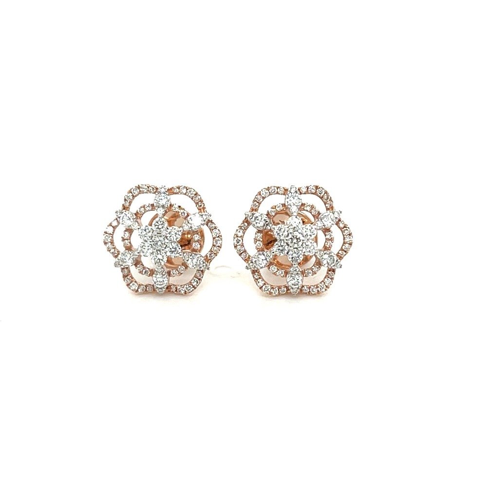 Floral Diamond Stud Earring by Roya...