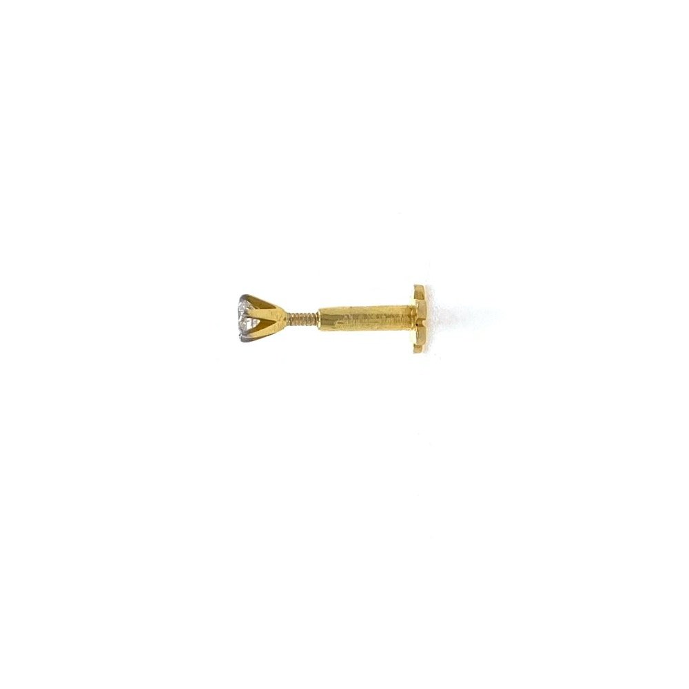 18kt / 750 yellow gold classic single 0.06 cts diamond nose pin 9np152