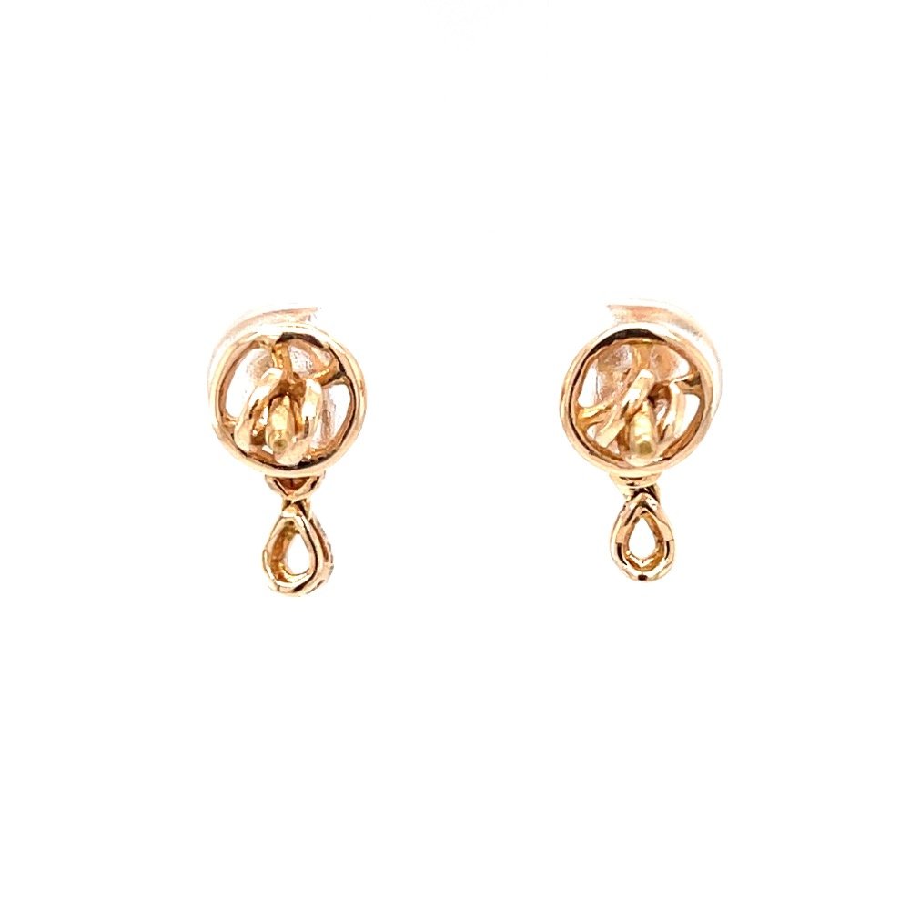 Delicate geometrical design diamond earrings in 18k rose gold 9top99