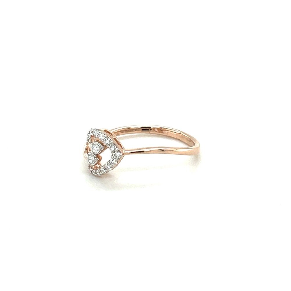 Floating Heart Diamond Ring 14k Rose Gold