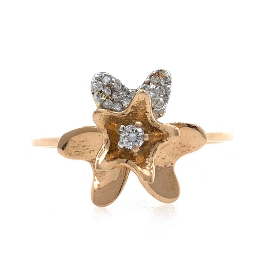 18kt / 750 Rose gold Star Flower Di...