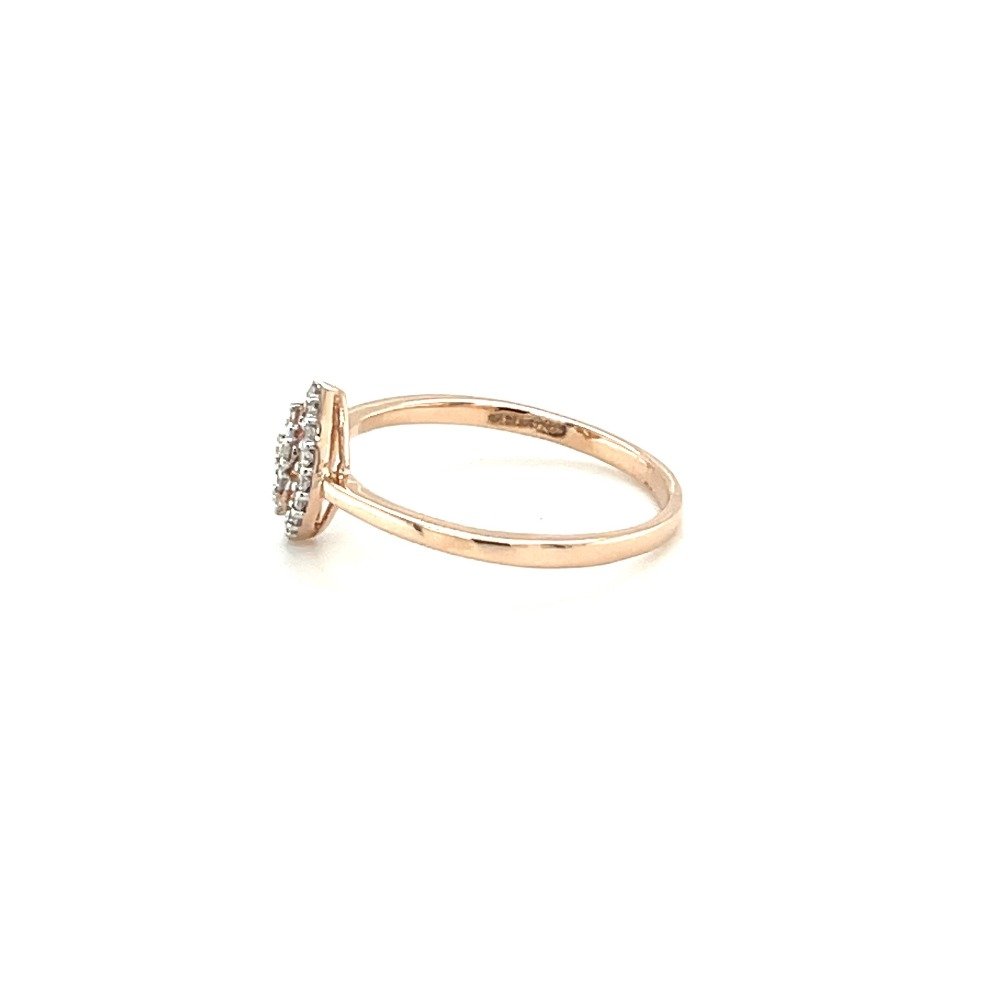 Gold Marquise Diamond Halo Ring in 14k Rose Gold