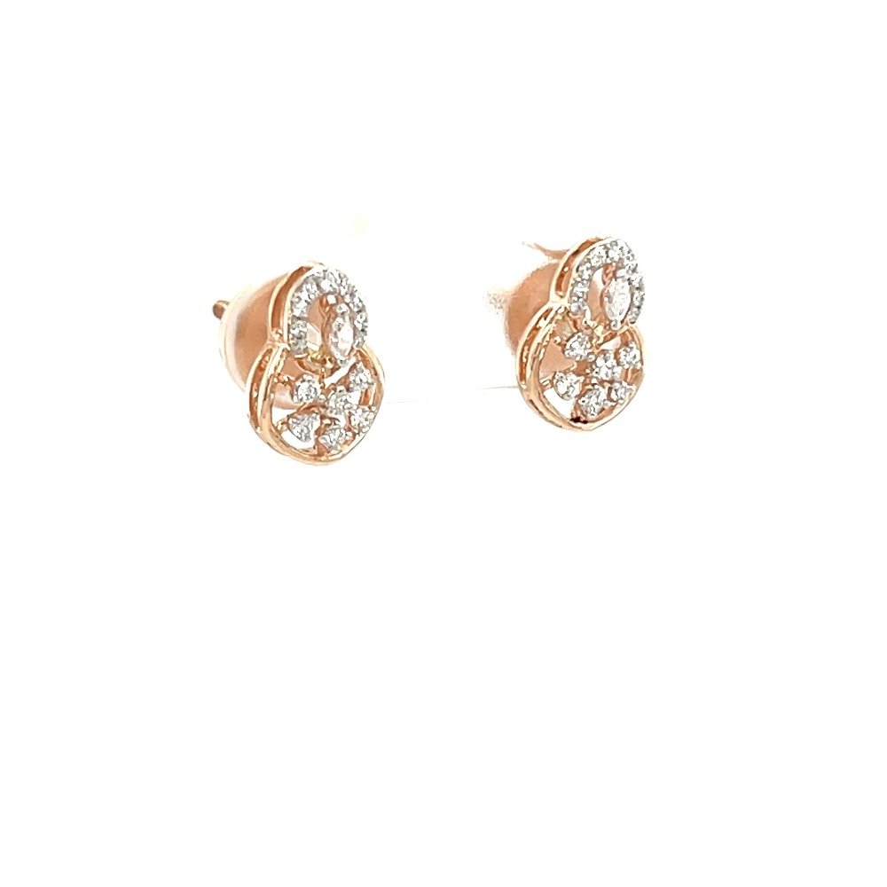 Alluring Diamond Earrings in 18k Rose Gold for Women