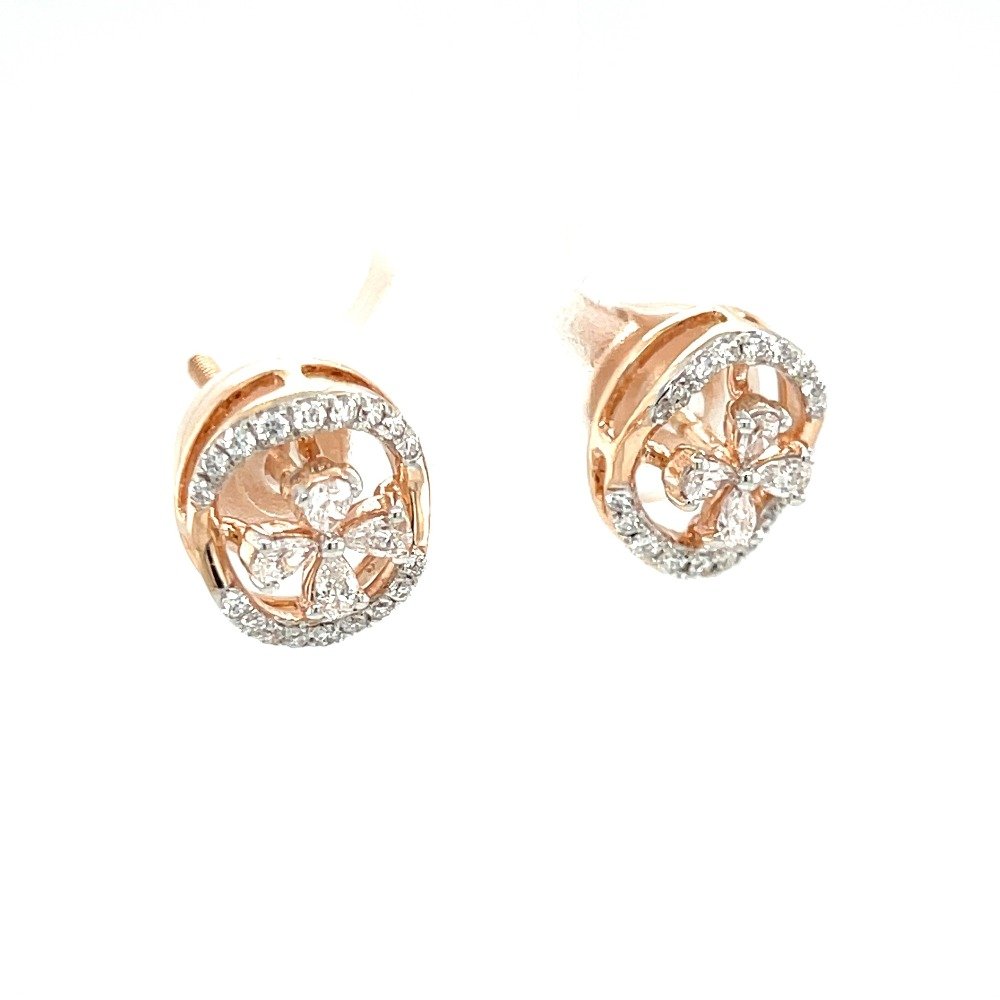 Diamond Clover Earrings A Gift from Nature in Rose Gold