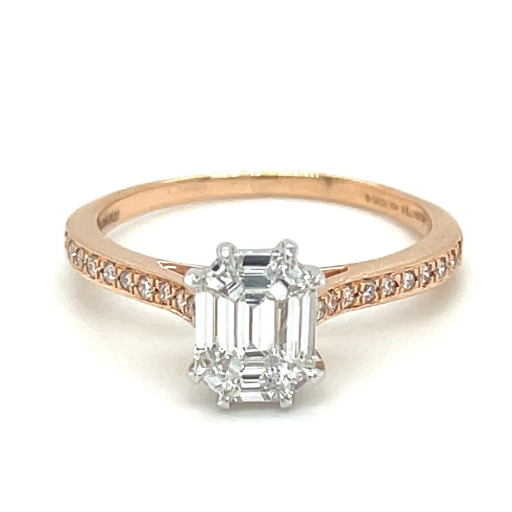 Eva emerald solitaire look engagement ring