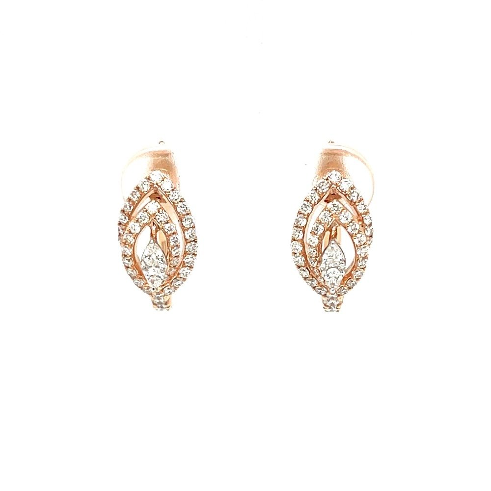 Tear Drop Diamond Bali Hoop Earring