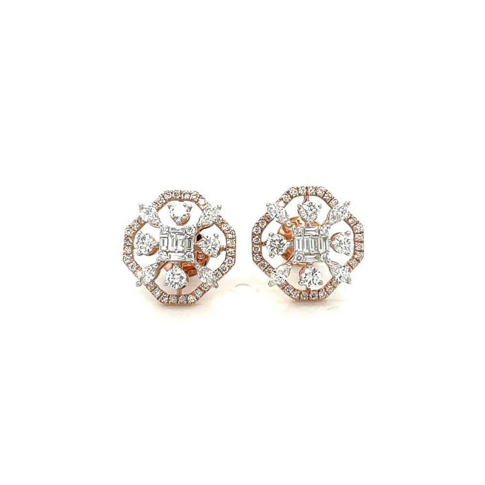 Latika Diamond Stud Earring with Fa...