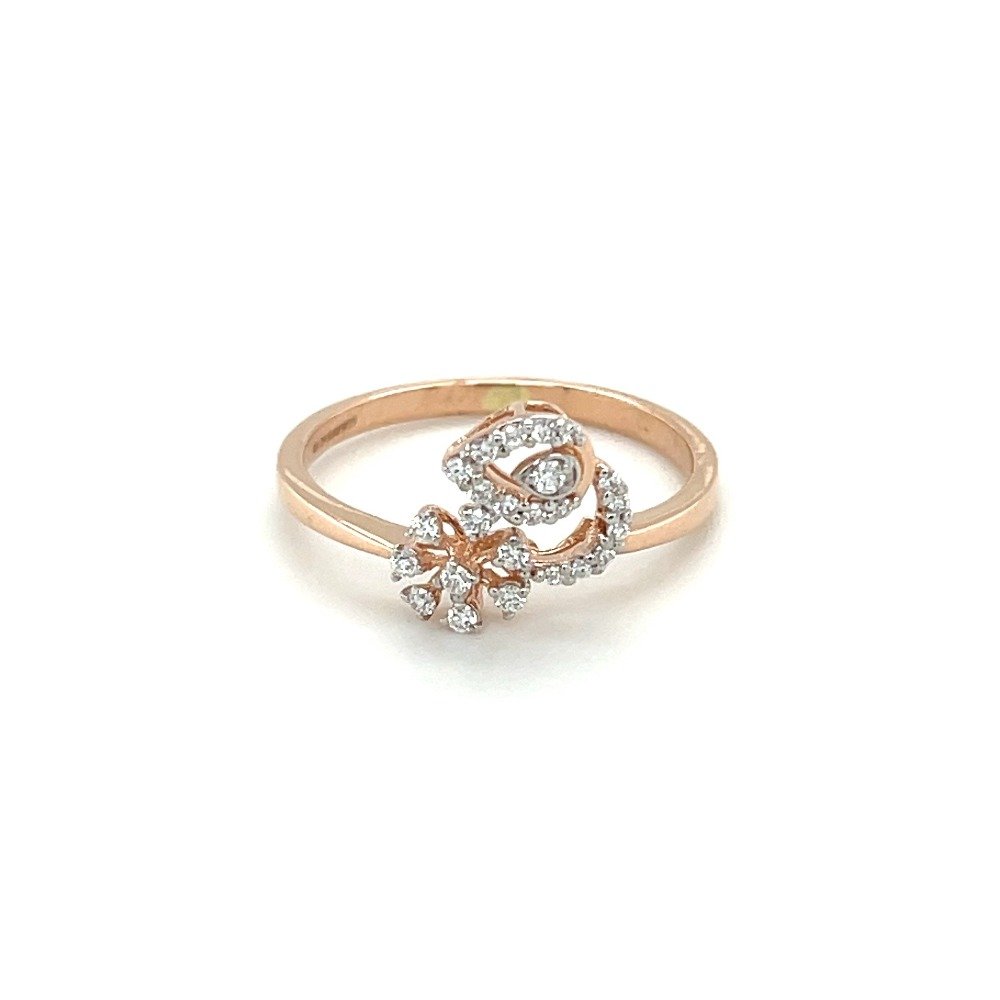 Elegant Rose Gold Ring with Diamond...