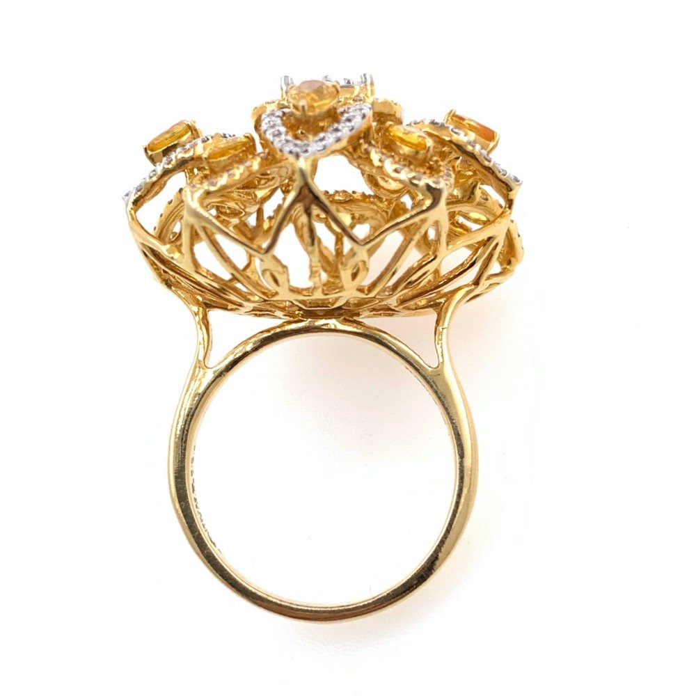 18kt / 750 yellow gold cocktail diamond ring for ladies 8lr228