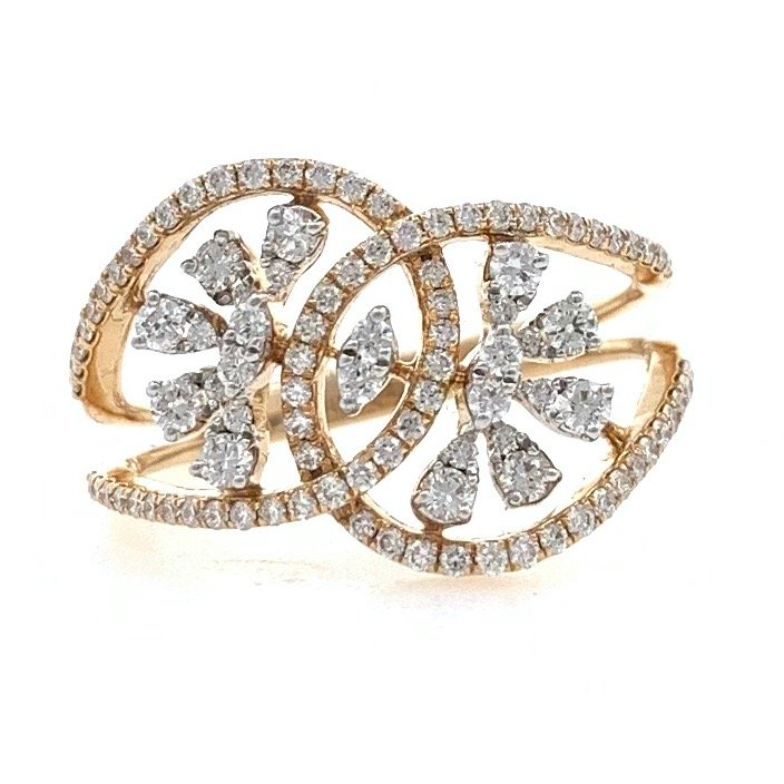 18kt / 750 rose gold floral designe...