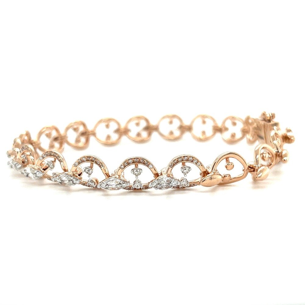 Güzel Diamond Tennis Bracelet in Marquise & Round Cut Diamonds