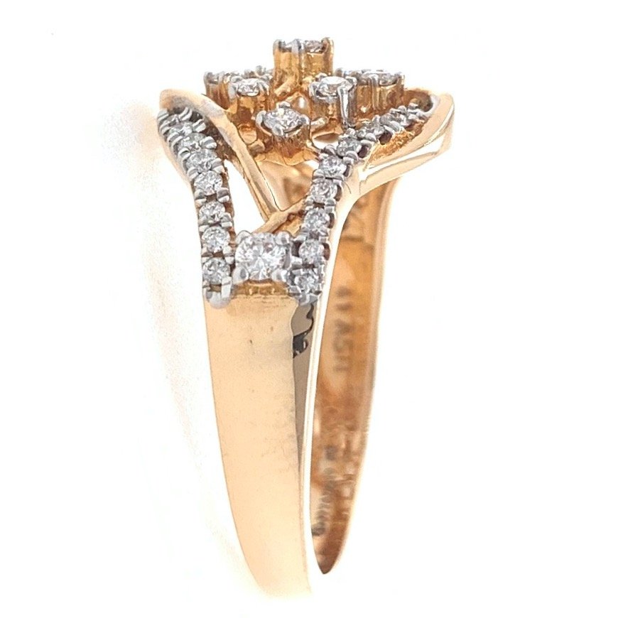 18kt / 750 rose gold fancy diamond ring for ladies 9lr96