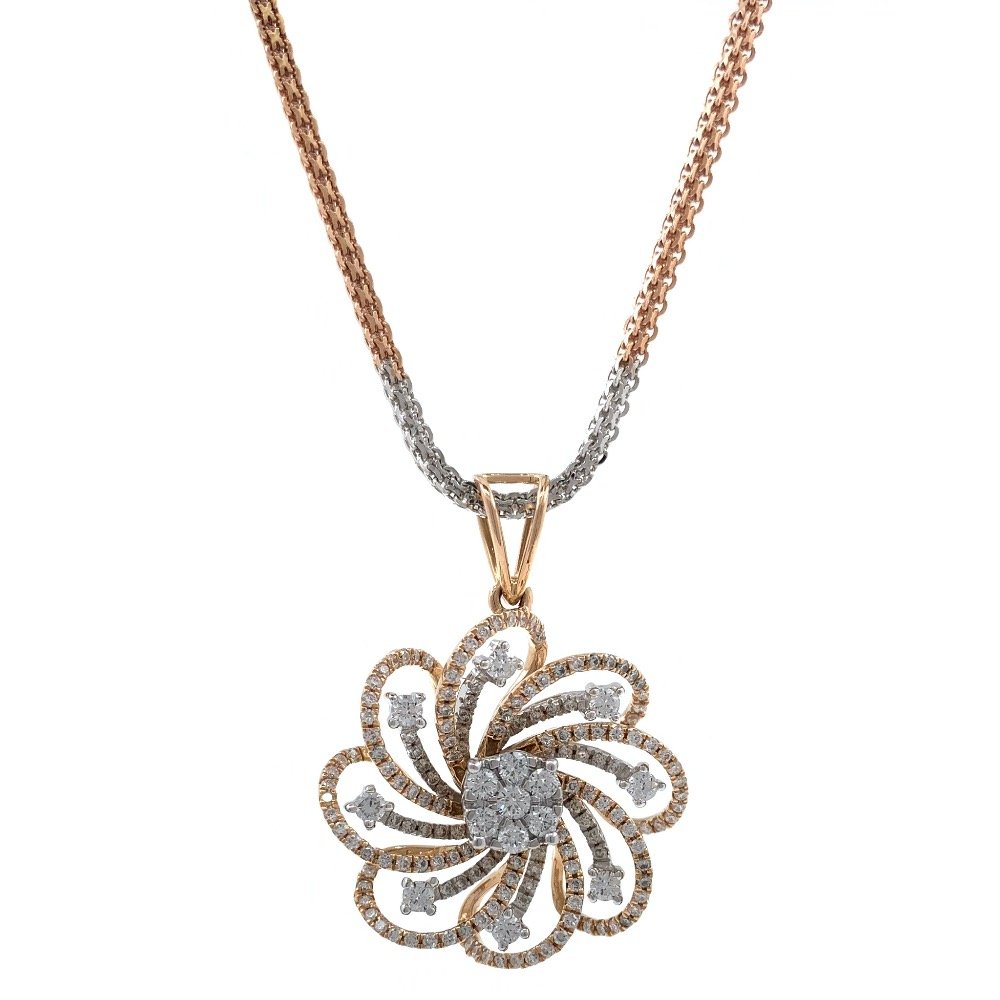 Windmill Inspired diamond pendant in 18k Rose gold 9SHP53