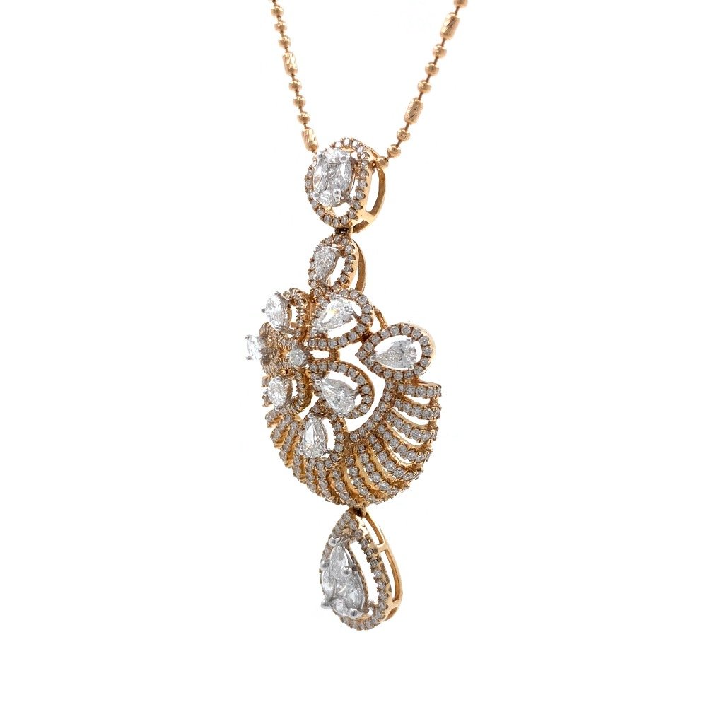 Giovanea Pressure Set Diamond Pendant in Rose Gold 7SHP11