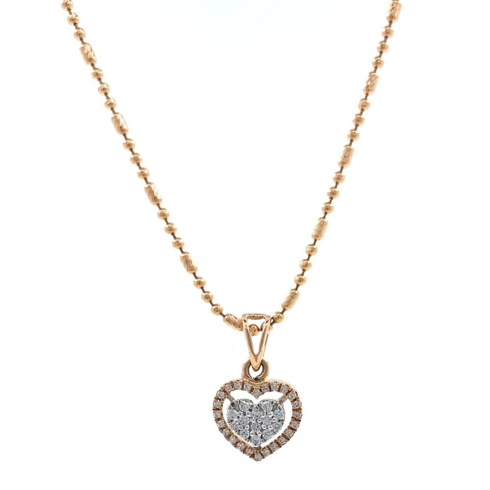 Heart pendant in diamond in 18k ros...
