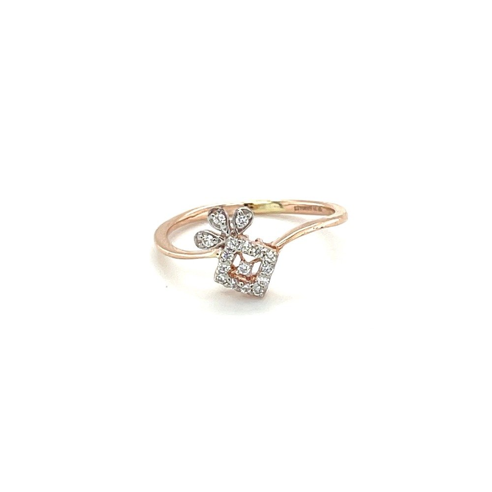 Square Diamond Cluster Ring with Bo...