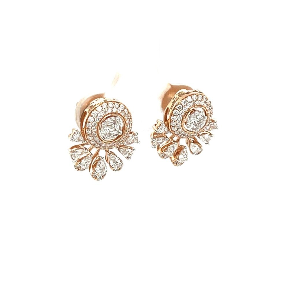 Exuberant Diamond Earrings A Burst of Brilliance in 18K Rose Gold