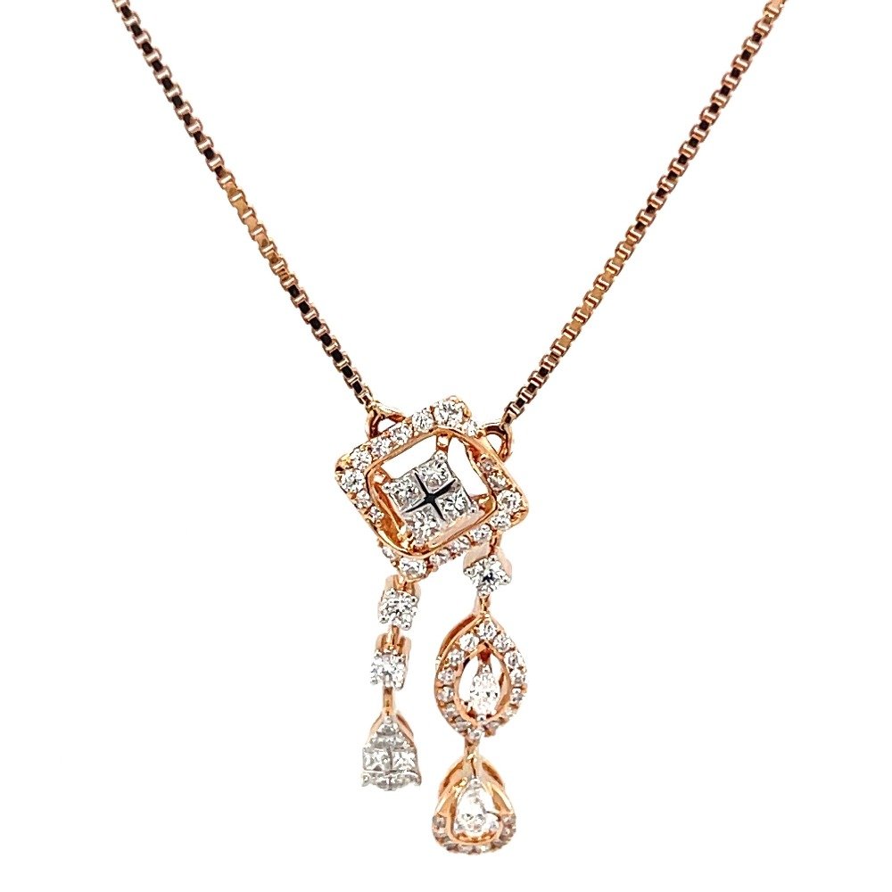 Fancy Diamond Pendant using Marquise, Pear, Princess & Round