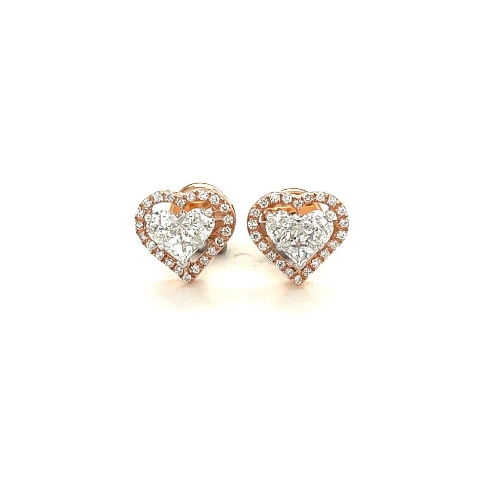 Valentine Heart Diamond Stud Earrin...