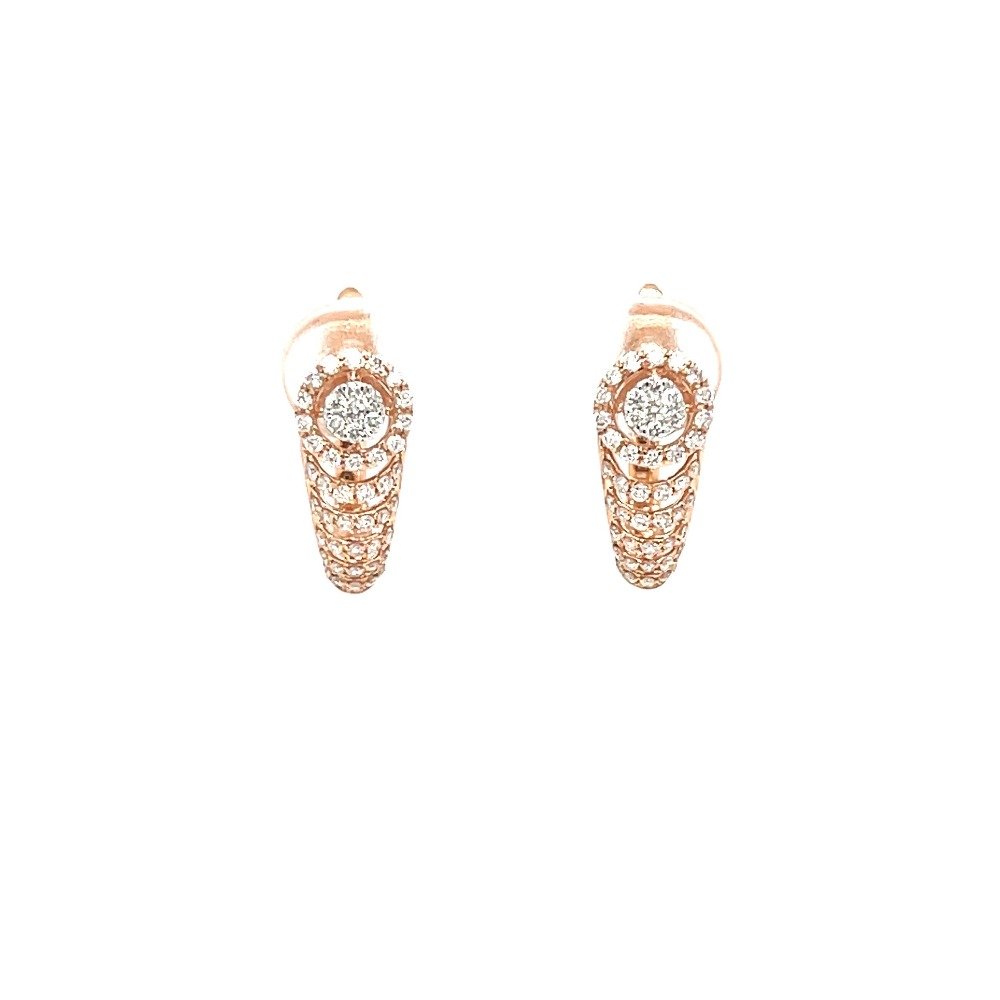 Cone Shaped Diamond Bali Hoop Earring