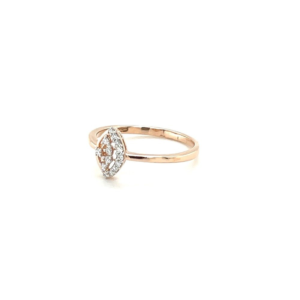 Gold Marquise Diamond Halo Ring in 14k Rose Gold