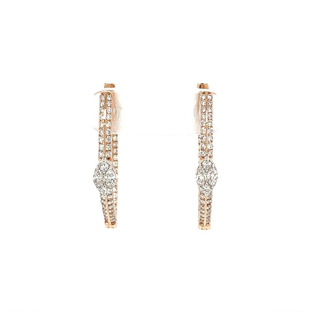 Marquise Shape Diamond Full Hoops E...