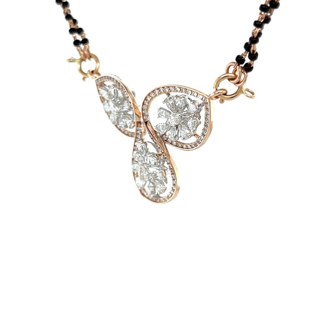 Ayesha Diamond Tanmaniya Mangalsutra Pendant in Pear Cut Diamonds