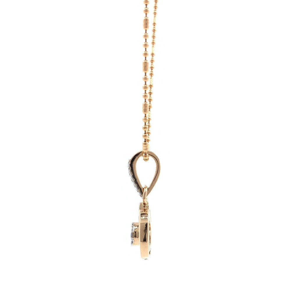 Circle and hexagon design diamond pendant in 18k rose gold 9SHP54