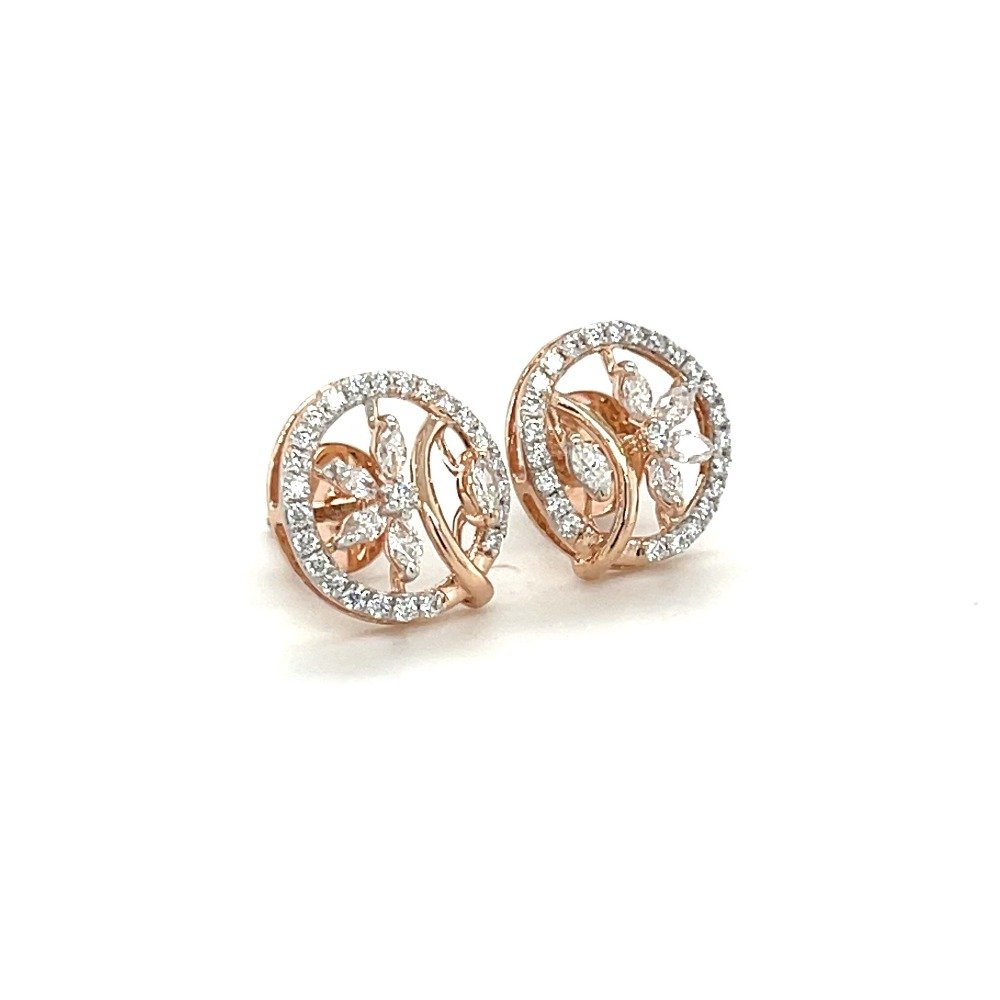 Enchanted diamond windmill stud earrings in 14k rose gold