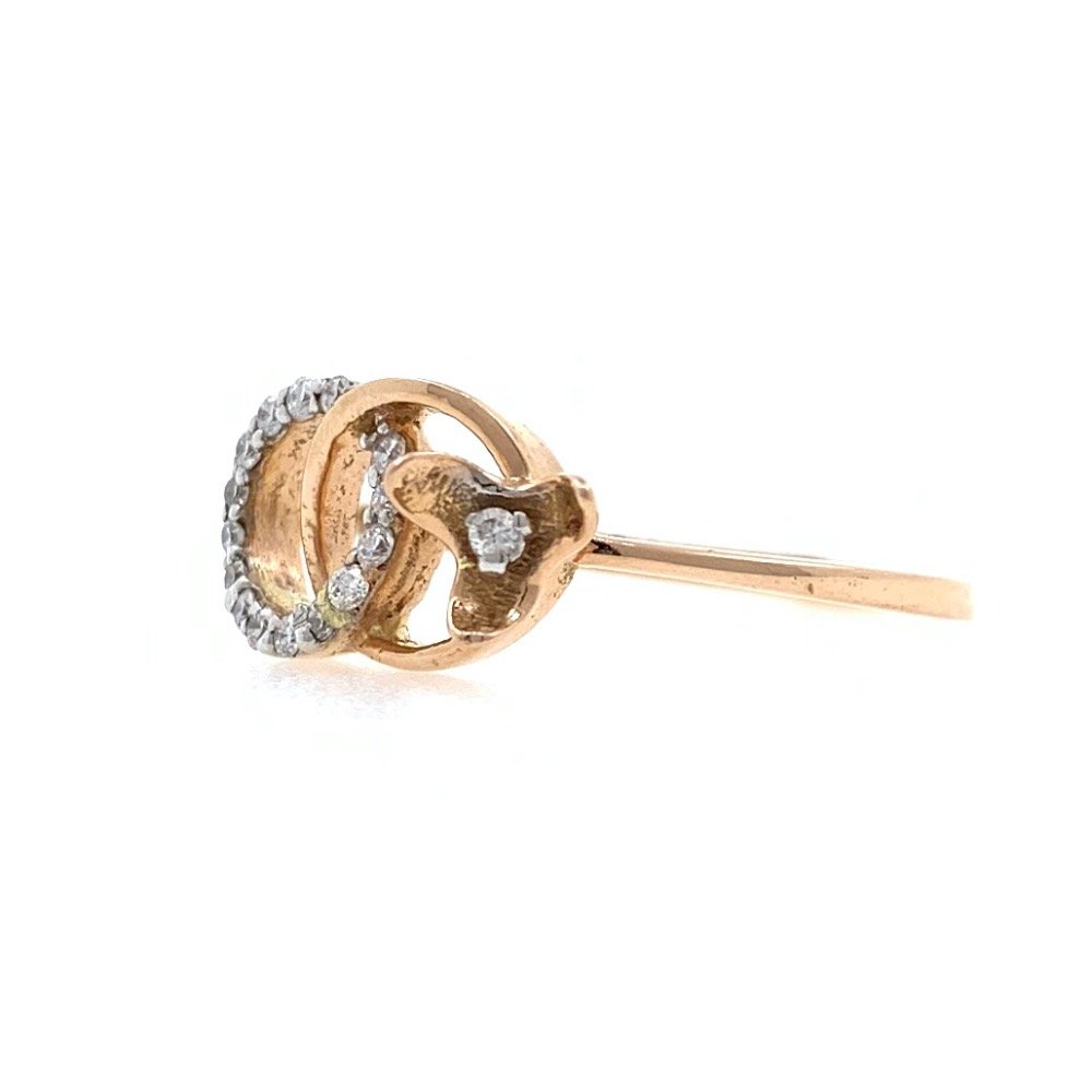 18kt / 750 rose gold knot diamond ladies ring 9lr193