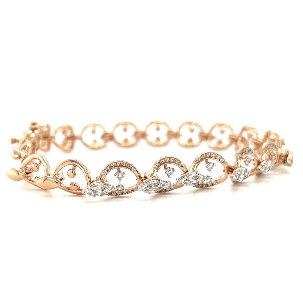 Güzel Diamond Tennis Bracelet in Marquise & Round Cut Diamonds