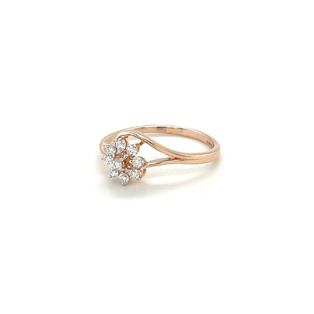 Dazzling Diamond Blossom Ring with 14k Rose Gold Band