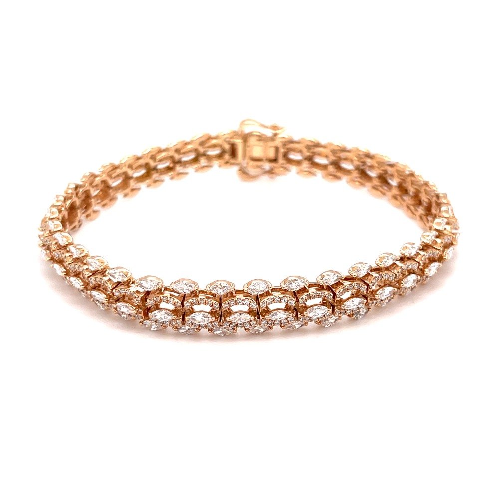 Tennis bracelet with marquise & rou...