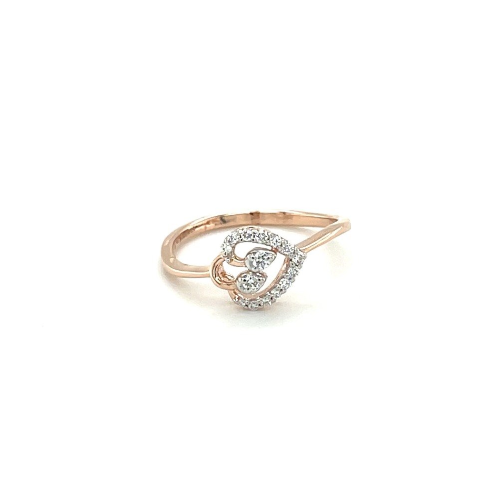 Floating Heart Diamond Ring 14k Rose Gold