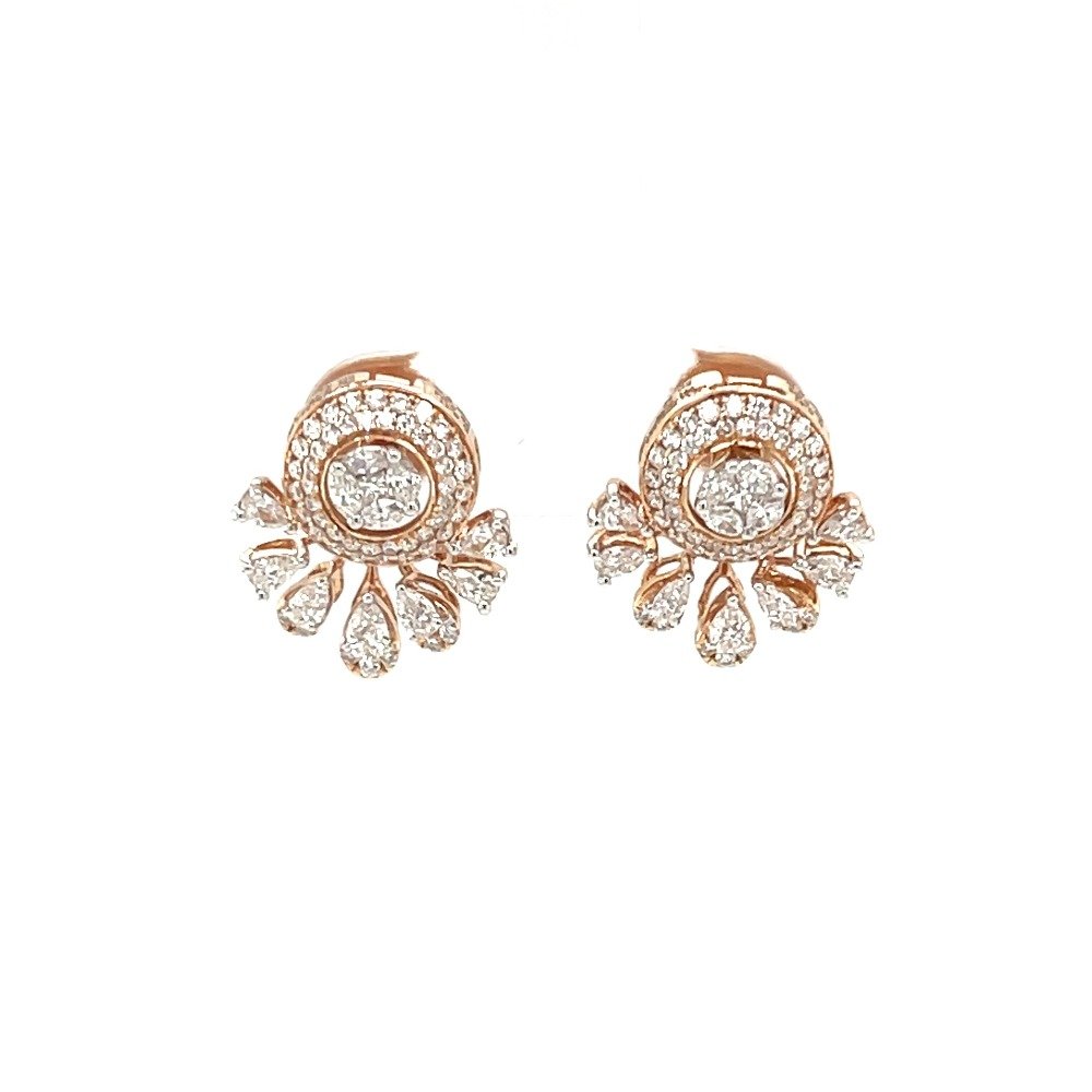 Exuberant Diamond Earrings A Burst of Brilliance in 18K Rose Gold