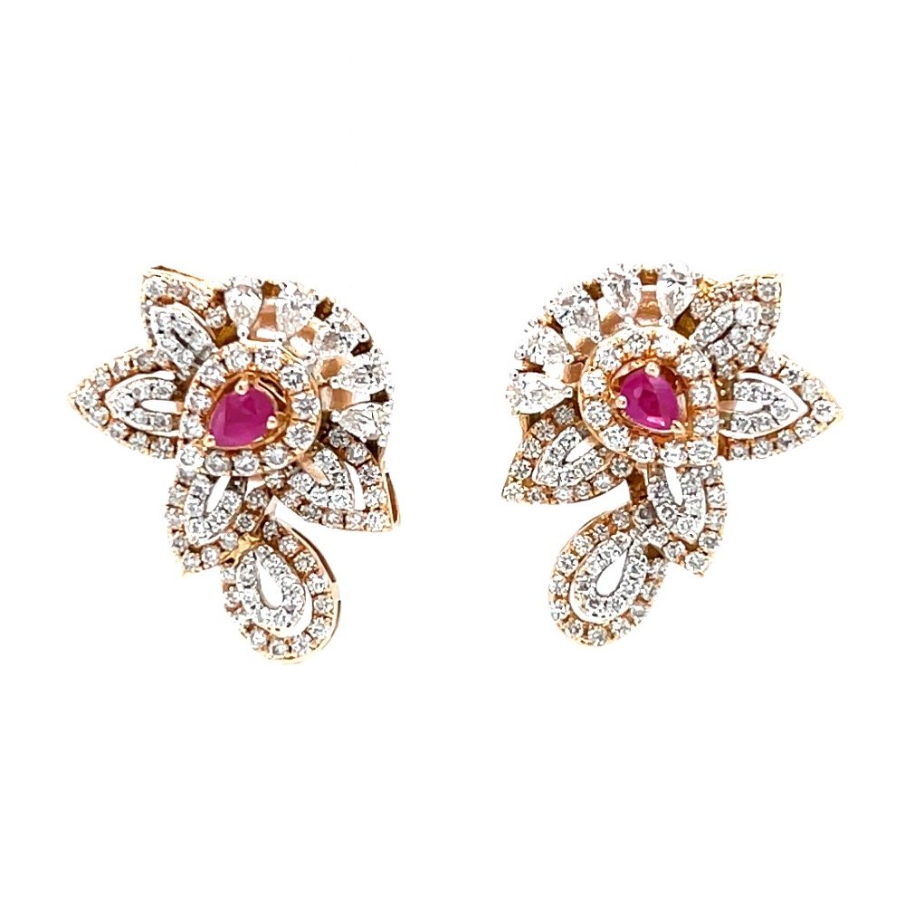 Incroyable diamond earring with red...
