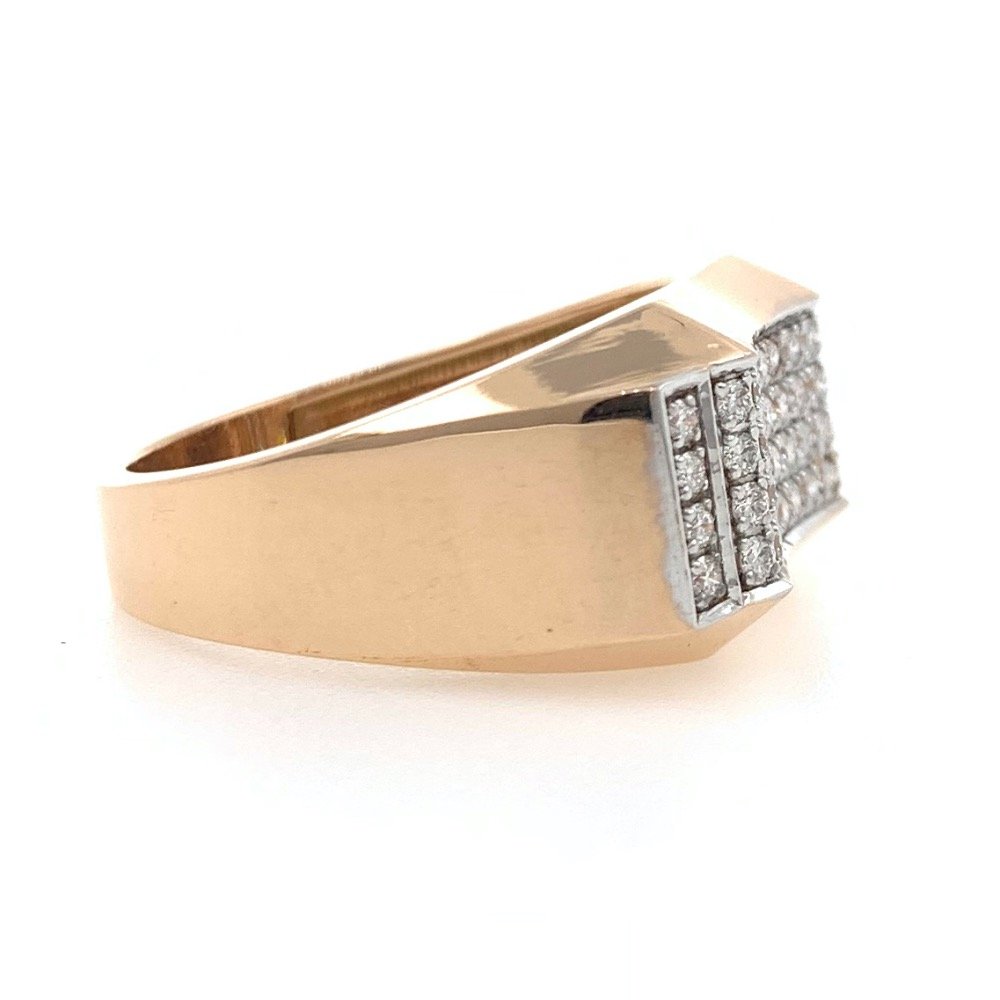 18kt / 750 rose gold fancy diamond gents ring 9gr40