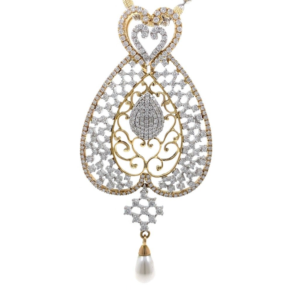 Schitterend diamond pendant in yell...