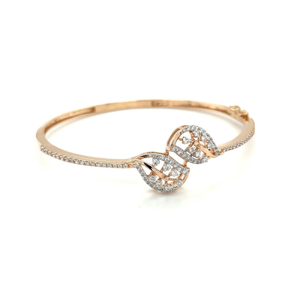 Dual petal delikat diamond bracelet in 14k rose gold