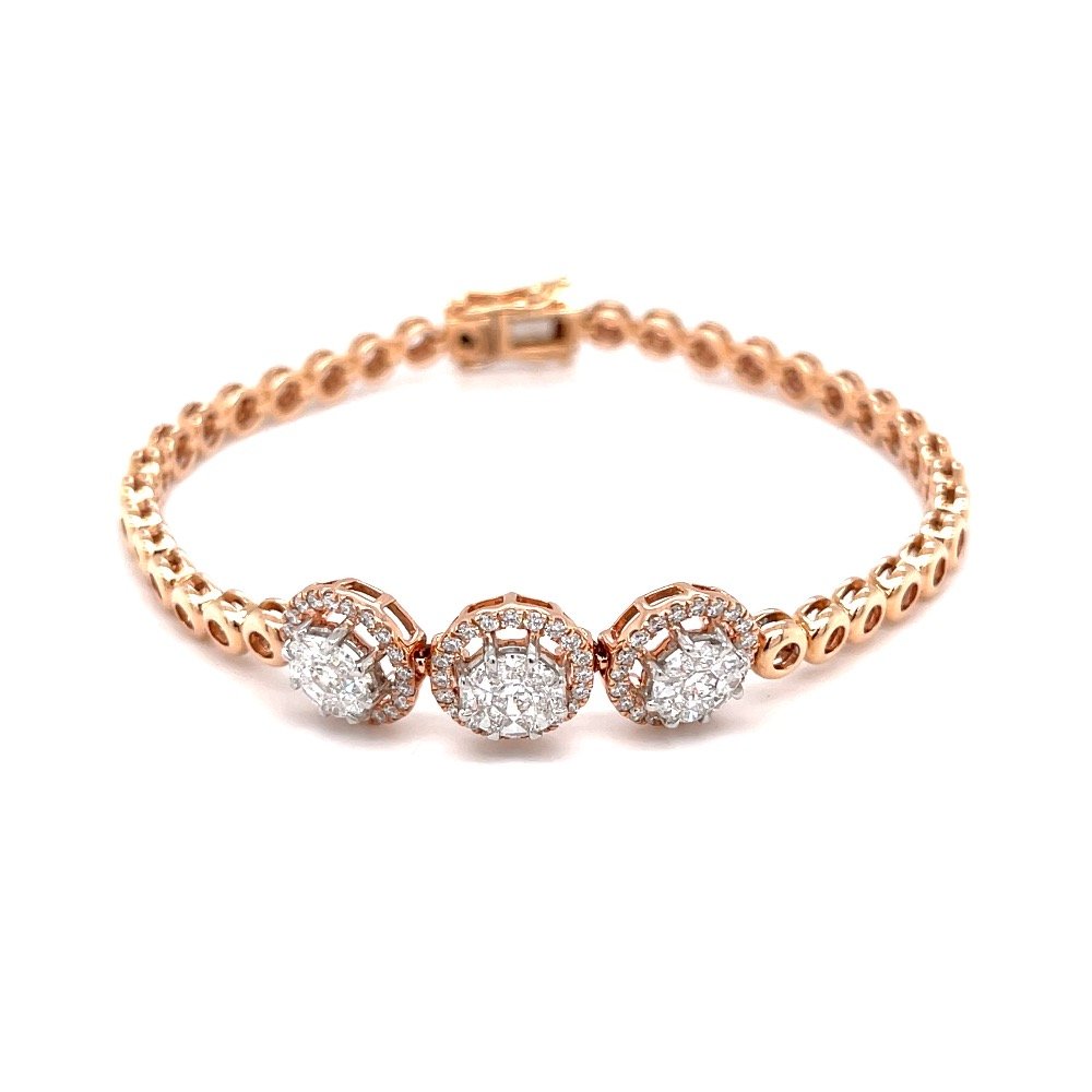 Trio pressure set eva diamonds with round bracket