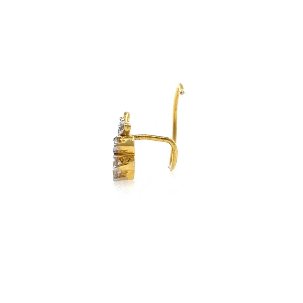 18kt / 750 yellow gold fancy nose pin in diamond 9NP118