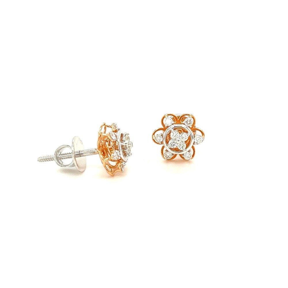 Exotic Floral Diamond Stud earrings