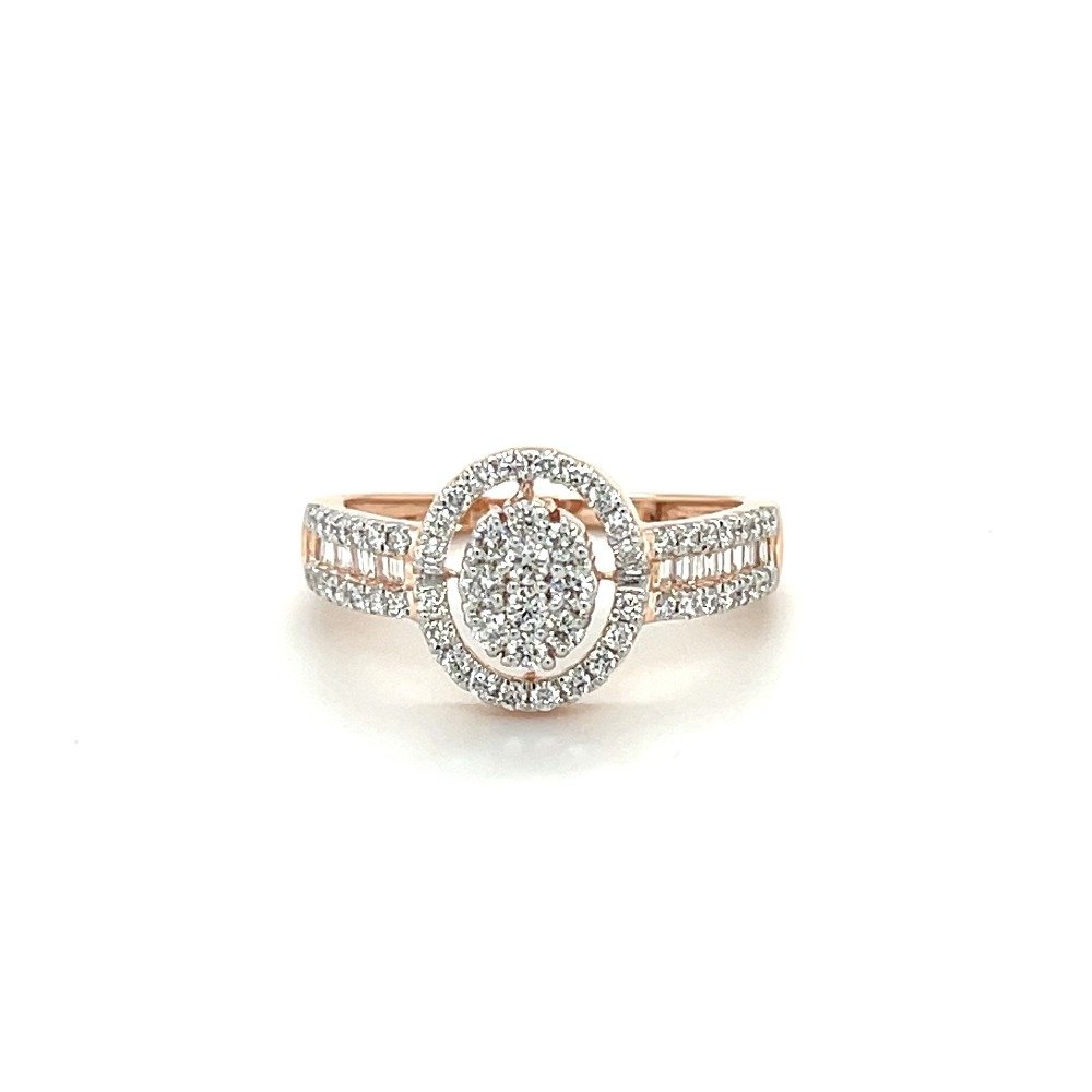 14k Rose Gold and Diamond Halo Enga...