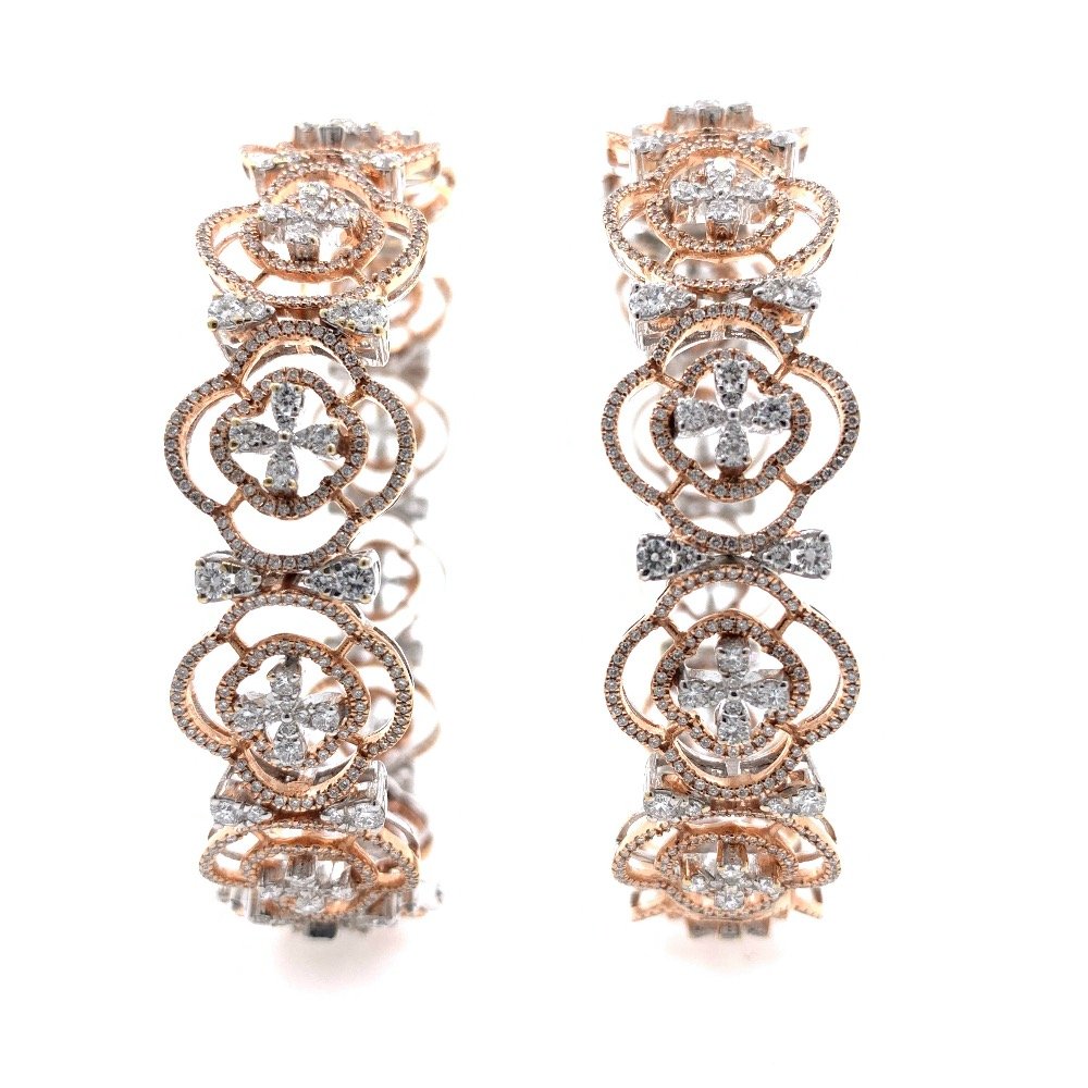 Magnifique Diamond Bangle Pair in R...